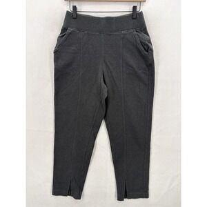 Pact Pants Womens Small Gray Organic Cotton Fleece Crop Tapered Sweatpants Cozy